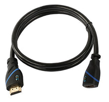 Load image into Gallery viewer, 1.5 FT (0.4 M) High Speed HDMI Cable Male to Female with Ethernet Black (1.5 Feet/0.4 Meters) Supports 4K 30Hz, 3D, 1080p and Audio Return CNE544885 (4 Pack)
