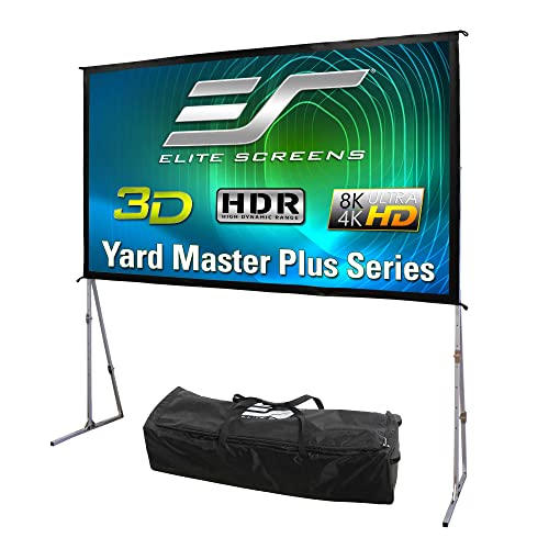 Elite Screens Yard Master Plus, 180-INCH 16:9 Height Setting Adjustable Portable Projector Screen, 4K HD Outdoor Indoor Movie Theater Front Projection, US Based Company 2-YEAR WARRANTY, OMS180H2PLUS