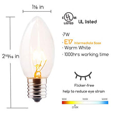 Load image into Gallery viewer, 50 Pack C9 Clear Replacement Bulbs for Christmas Lights, E17 C9 Intermediate Base Incandescent C9 Christmas Light Bulbs, 7-Watt, Warm White
