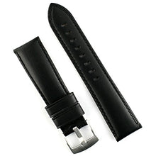 Load image into Gallery viewer, B &amp; R Bands 24mm Black Calf Leather Watch Band Strap - Large Length
