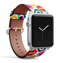 Load image into Gallery viewer, S-Type iWatch Leather Strap Printing Wristbands for Apple Watch 4/3/2/1 Sport Series (42mm) - Colorful Summer Geometric Seamless Pattern
