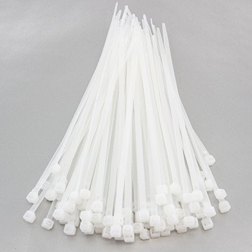 1000 Pack Heavy Duty 8 Inches (50lbs) Zip Cable Tie Down Strap Wire Uv White Clear Natural Nylon Wrap