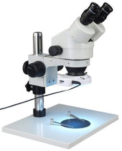 Load image into Gallery viewer, OMAX 7X-45X Zoom Binocular Stereo Microscope with Large Platform and 64 LED Ring Light
