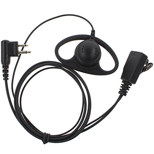 AOER D Earpiece Headset Mic for Motorola Radios Walkie Talkie 2 Pin Jack