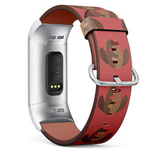 Load image into Gallery viewer, Replacement Leather Strap Printing Wristbands Compatible with Fitbit Charge 3 / Charge 3 SE - Cartoon Cute Platypus
