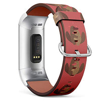 Replacement Leather Strap Printing Wristbands Compatible with Fitbit Charge 3 / Charge 3 SE - Cartoon Cute Platypus