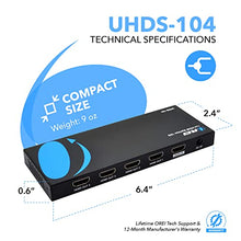 Load image into Gallery viewer, Orei UltraHD 4K @ 60 Hz 1 X 4 HDMI Splitter 1 in 4 Out 4 Port 4: 8-Bit - HDMI 2.0, HDCP 2.0, 18 Gbps, EDID, Duplicate / Mirror 4K Screens - UHDS-104
