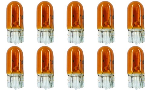 CEC Industries #555A (Amber) Bulbs, 6.3 V, 1.575 W, W2.1x9.5d Base, T-3.25 shape (Box of 10)