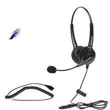 Load image into Gallery viewer, Dual Ear Nortel Phone Headset | Noise Canceling Call Center Headset for Nortel Meridian Norstar Office Phones | Complete Set with RJ9 Quick Disconnect Cord | Flexible Microphone Boom | Comfortable
