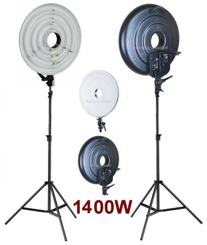 Ardinbir Studio Photo 1400W 5400K Daylight Continuous Cool Fluorescent Video Macro Ring Light Stand Lamp Kit Lighting with White Diffuser