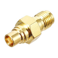 uxcell Gold Tone Metal SMA Female to MCX Female Jack Adapter Connector