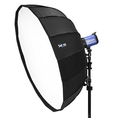 Selens Hexadecagon Softbox 26 inches / 65 Centimeters Parabolic Quick Folding Umbrella Softbox Diffuser with Bowens Speedring Mount for Bowens, Studio Flash Speedlite, Interfit and Compatible Lights