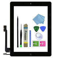 Zentop Touch Screen Digitizer Replacement for Black iPad 4 4th Generation A1458 A1459 A1460 Glass Assembly Repair Kit with Frame Bezel,Tools.
