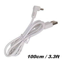 Load image into Gallery viewer, DZYDZR 3 pcs Extension Cable USB to DC Cable - 5V USB 2.0 Port Male to DC 5V L Type Male 3.5mm x 1.35mm Power Cord White 100cm(3.3ft)
