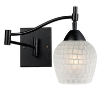 Elk 10151/1DR-WHT Celina 1-Light Swing arm Sconce in Dark Rust with White Glass