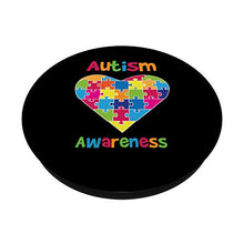 Load image into Gallery viewer, Autism - Awareness - Heart Puzzle Autistic Pride PopSockets PopGrip: Swappable Grip for Phones &amp; Tablets
