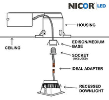 Load image into Gallery viewer, NICOR Lighting 3 inch White Square LED Recessed Downlight in 2700K (DQR3-10-120-2K-WH-BF)
