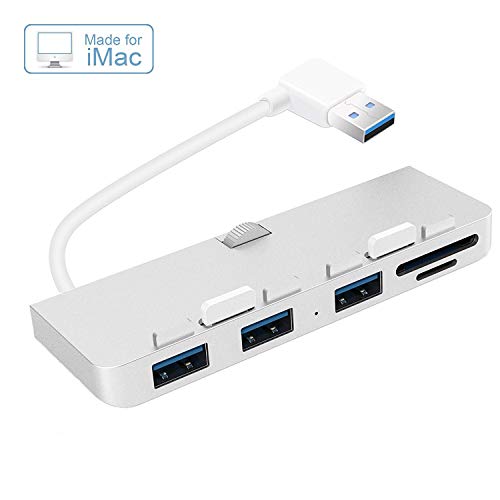 Cateck Ultra-Thin Premium Aluminum 3-Port USB 3.0 Hub with SD/TF Card Reader Combo Exclusively Designed for iMac Slim Unibody