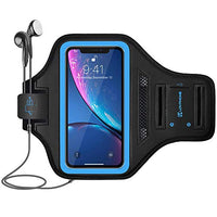LOVPHONE Armband for iPhone 13/13 Pro/12/12 Pro/11/11 Pro/iPhone XR,Waterproof Sport Outdoor Gym Running Key Holder Card Slot Phone Case Bag Armband,Water Resistant and Sweat-Proof (Blue)