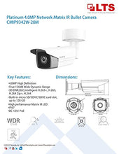 Load image into Gallery viewer, LTS CMIP9342W-28M Platinum IP PoE Matrix IR Bullet Network Camera 4MP - 2.8mm
