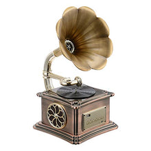 Load image into Gallery viewer, Mini Vintage Retro Classic Gramophone Phonograph Shape Stereo Speaker Sound System Music Box 3.5mm Audio Blue Tooth 4.2 Aux-in/USB Flash Drive Size: (8.19&#39;&#39; x 6.73&#39;&#39; x 13.11&#39;&#39;)
