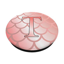 Load image into Gallery viewer, Mermaid Vibes Initial Letter T Sweet Coral Pink Monogram
