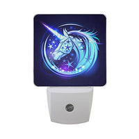 Naanle Set of 2 Galaxy Unicorn Stars Magic Neon Glowing Auto Sensor LED Dusk to Dawn Night Light Plug in Indoor for Adults