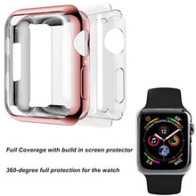 Load image into Gallery viewer, Wolait Compatible with Apple Watch Screen Protector 44mm, iwatch SE/Series 6/5/4 [2-Pack] All-Around Clear TPU Protective Case Cover,Clear+ Rose Gold
