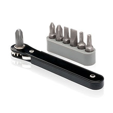 Load image into Gallery viewer, Neiko 03044A Mini Ratcheting Offset Screwdriver and Bit Set, Pocket Size Close-Quarters ,1/4-Inch Drive
