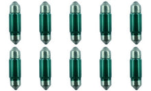 Load image into Gallery viewer, CEC Industries #3021G (Green) Bulbs, 12 V, 3 W, EC11-5 Base, T-2.25 shape (Box of 10)
