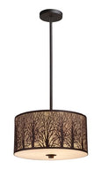 Elk 31074/3 Woodland Sunrise 3-Light Pendant In Aged Bronze