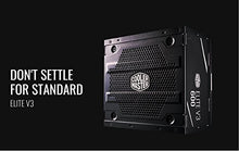 Load image into Gallery viewer, Cooler Master Elite v3 600 watts ATX Power Supply, Quiet 120mm Fan, PCI-E support, 3 Year Warranty, Black

