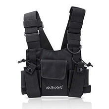 Load image into Gallery viewer, abcGoodefg Radio Chest Harness Chest Front Pack Pouch Holster Vest Rig for Two Way Radio Walkie Talkie(Rescue Essentials) (Black)
