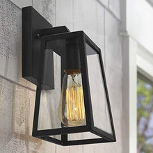 Load image into Gallery viewer, Emliviar Outdoor Wall Mounted Light Single Light Exterior Wall Sconce Lantern, Black Finish Lamp with Clear Bevel Glass, OS-1803AW1
