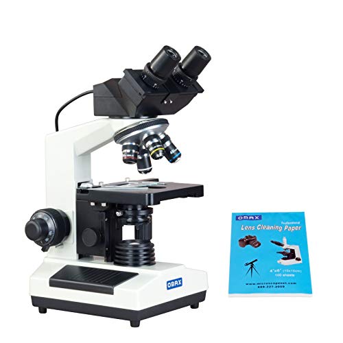 OMAX 40X-2000X Digital Binocular Biological Compound Microscope with Built-in 3.0MP USB Camera and Double Layer Mechanical Stage and 100 Sheets Microscope Lens Cleaning Paper