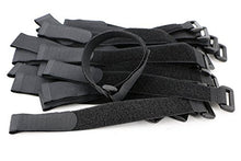 Load image into Gallery viewer, Elantek 50-PCS Black Hook and Loop Reusable Fastening Cable Tie Down Straps- 0.8&quot; x 8&quot;
