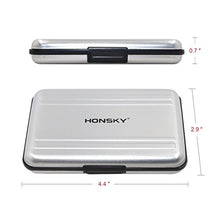 Load image into Gallery viewer, Honsky Aluminum UHS-I SD Micro SD SDHC SDXC TF SecureDigital Memory Card Carrying Case Holder Organizer Box Keeper for Computer Camera Media Storage Organization, Silver
