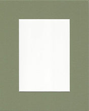 Load image into Gallery viewer, Pack of 5 12x16 Moss Green Picture Mats with White Core, for 8x12 Pictures
