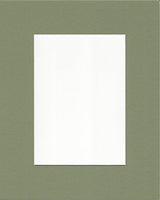 Pack of 5 12x16 Moss Green Picture Mats with White Core, for 8x12 Pictures