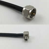 12 inch RG188 F MALE to TS9 ANGLE MALE Pigtail Jumper RF coaxial cable 50ohm Quick USA Shipping