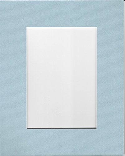 Pack of 5 18x24 Sheer Blue Picture Mats with White Core, for 13x19 Pictures