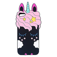 Joyleop Black Unicorn Case for iPod Touch 7 6 5 Generation,Cute 3D Cartoon Animal Cover,Kids Girls Soft Silicone Gel Rubber Kawaii Fun Cool Unique Character Skin Cases Touch 5th 6th 7th Gen