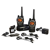 Midland - GXT1000VP4, 50 Channel GMRS Two-Way Radio - Up to 36 Mile Range Walkie Talkie, 142 Privacy Codes, Waterproof, NOAA Weather Scan + Alert (Pair Pack) (Black/Silver)