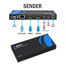 Load image into Gallery viewer, OREI HDBaseT HDMI Extender over Cat5e/6 Ethernet LAN cable - Up to 500 Feet - IR, HDMI Loop-out, RS-232, PoC, HDMI Balun (EX-500IR)

