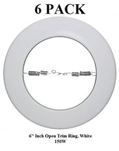 Load image into Gallery viewer, 6&quot; INCH OPEN TRIM RING WHITE BR40 PAR38 150 WATT REPLACES HALO 401P - 6 PACK
