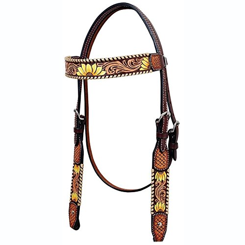 Rafter T Ranch Company bb3694 Sunflower Tooled browband Headstall
