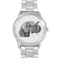 Novelty Gift - Cool Elephant Art Stainless Steel Metal Watch