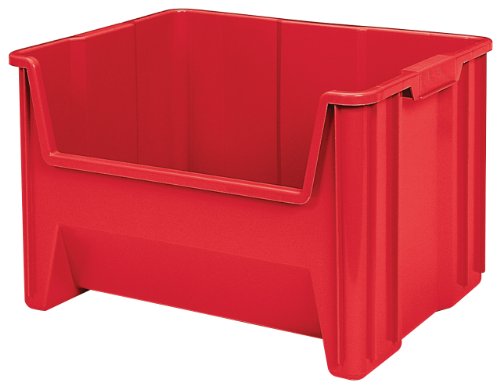 Akro-Mils 13018 Stack-N-Store Heavy Duty Stackable Open Front Plastic Storage Container Bin, (17-1/2-Inch x 16-1/2-Inch x 12-1/2-Inch), Red, (2-Pack)