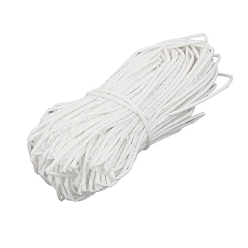 Aexit 50M Long Electrical equipment 2mm Inner Dia. Polyolefin Heat Shrinkable Tube White for Wire Repairing