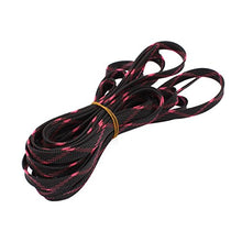 Load image into Gallery viewer, Aexit 10mm Dia Tube Fittings Tight Braided PET Expandable Sleeving Cable Wrap Sheath Black Pink Microbore Tubing Connectors 5M Length
